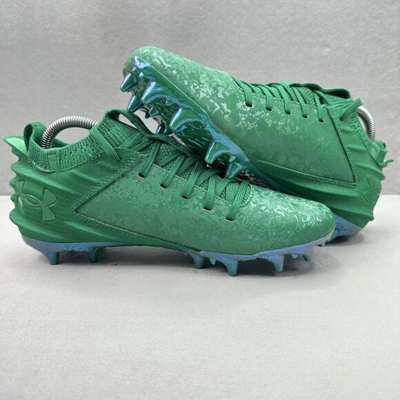 Under Armour Blur Smoke 2.0 MC Suede Mens Size 8 Football Cleats Green NEW - Picture 5 of 8